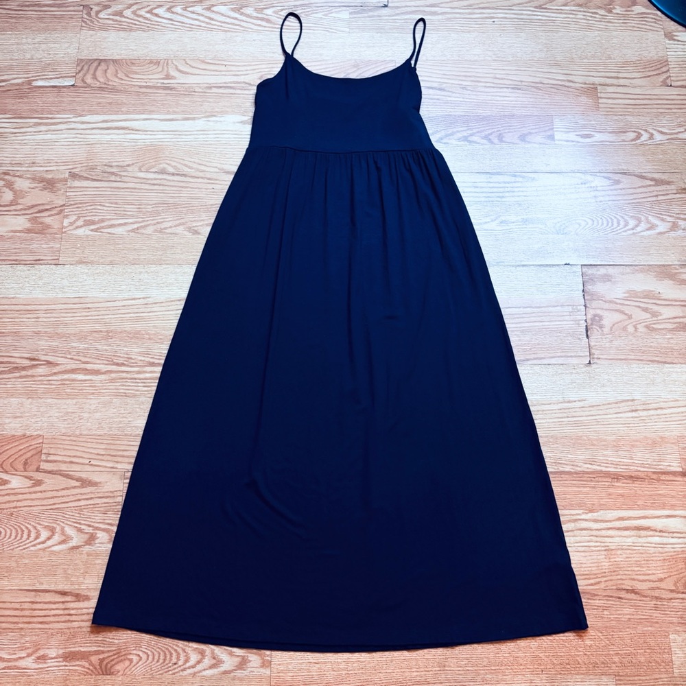 Old Navy Blue Maxi Dress Soft Jersey Stretch Fabric Size Large